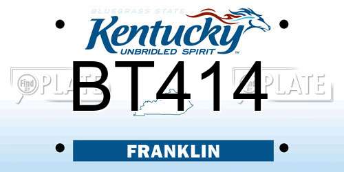 BT414 Kentucky License Plate