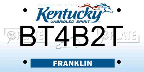BT4B2T Kentucky License Plate
