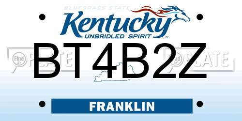BT4B2Z Kentucky License Plate