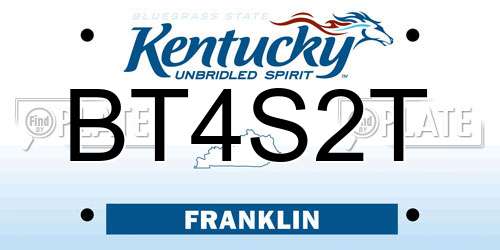 BT4S2T Kentucky License Plate