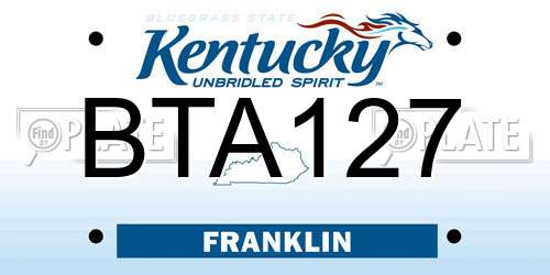 BTA127 Kentucky License Plate