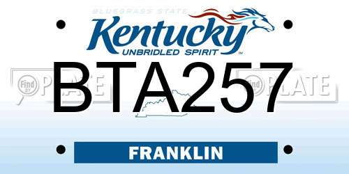 BTA257 Kentucky License Plate