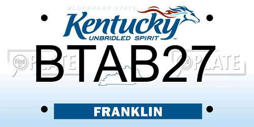 BTAB27 Kentucky License Plate