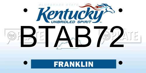 BTAB72 Kentucky License Plate