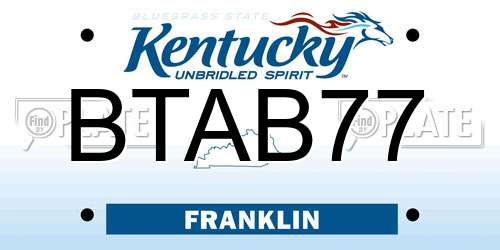 BTAB77 Kentucky License Plate