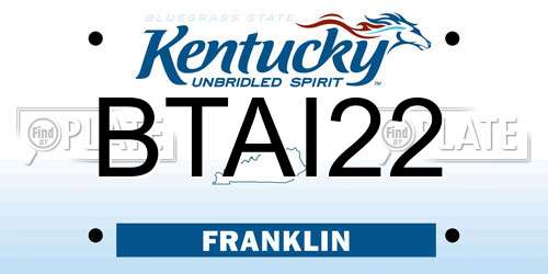 BTAI22 Kentucky License Plate