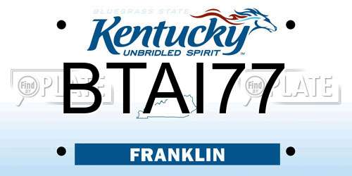 BTAI77 Kentucky License Plate