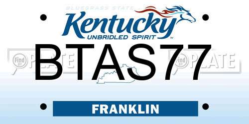 BTAS77 Kentucky License Plate