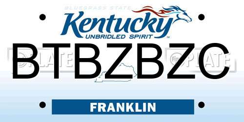BTBZBZC Kentucky License Plate