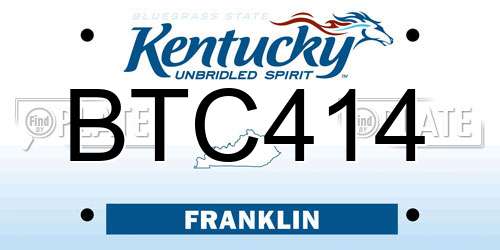 BTC414 Kentucky License Plate