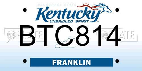 BTC814 Kentucky License Plate