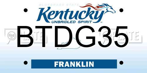 BTDG35 Kentucky License Plate