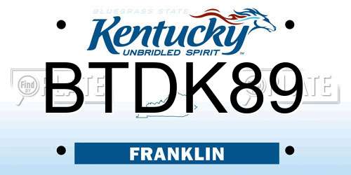 BTDK89 Kentucky License Plate