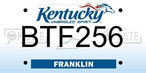 BTF256 Kentucky License Plate