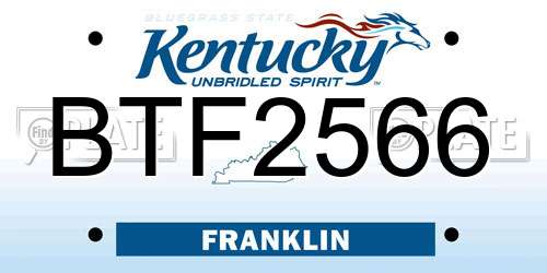 BTF2566 Kentucky License Plate