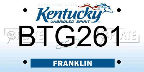 BTG261 Kentucky License Plate