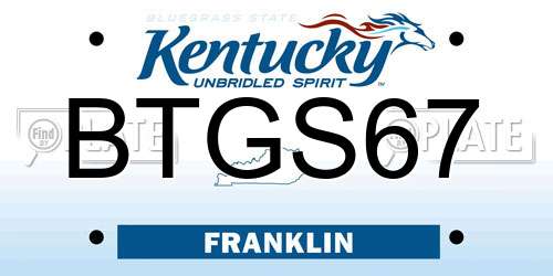 BTGS67 Kentucky License Plate