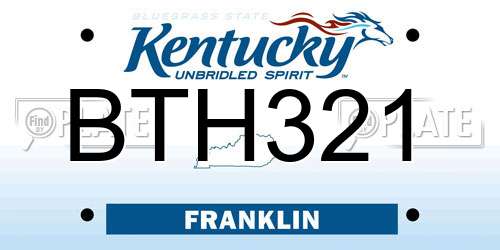 BTH321 Kentucky License Plate
