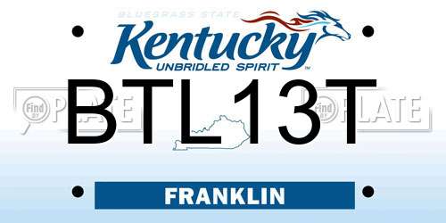 BTL13T Kentucky License Plate
