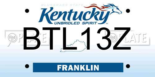 BTL13Z Kentucky License Plate