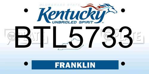 BTL5733 Kentucky License Plate