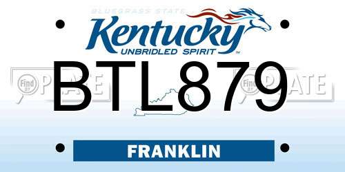 BTL879 Kentucky License Plate