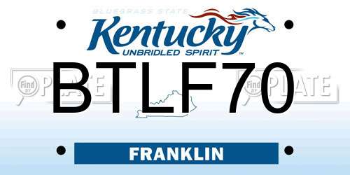 BTLF70 Kentucky License Plate