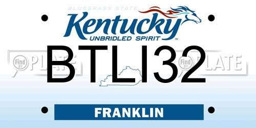 BTLI32 Kentucky License Plate