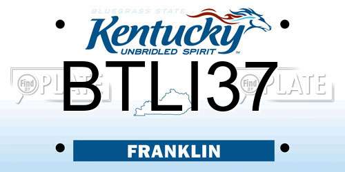 BTLI37 Kentucky License Plate