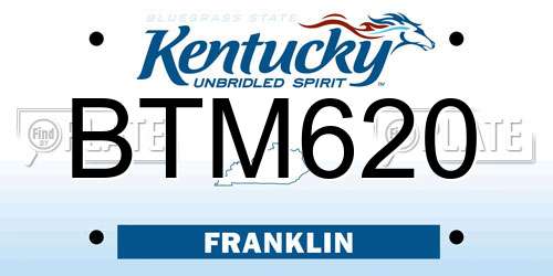 BTM620 Kentucky License Plate