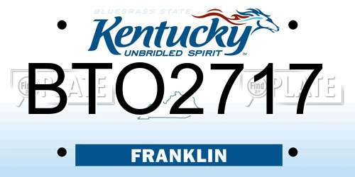 BTO2717 Kentucky License Plate