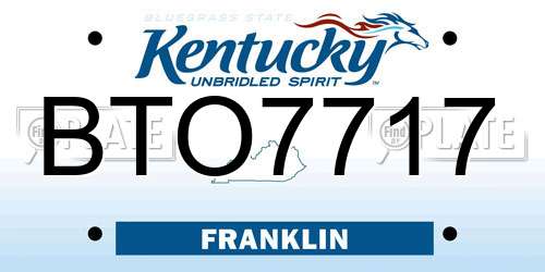 BTO7717 Kentucky License Plate