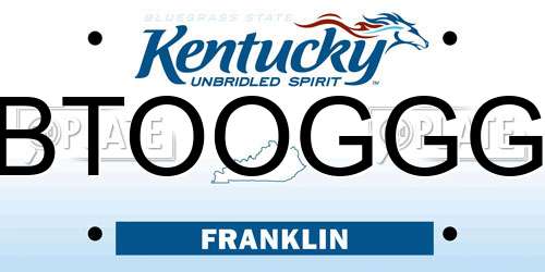 BTOOGGG Kentucky License Plate
