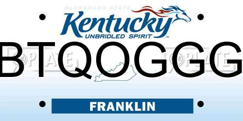 BTQOGGG Kentucky License Plate