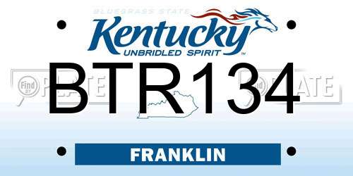BTR134 Kentucky License Plate