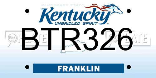 BTR326 Kentucky License Plate
