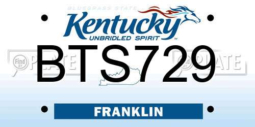 BTS729 Kentucky License Plate