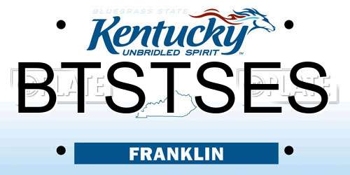 BTSTSES Kentucky License Plate