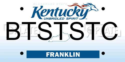 BTSTSTC Kentucky License Plate