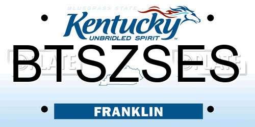 BTSZSES Kentucky License Plate
