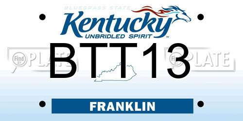 BTT13 Kentucky License Plate