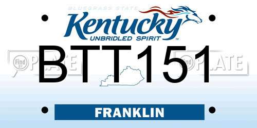BTT151 Kentucky License Plate