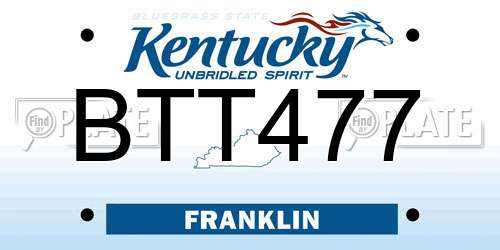 BTT477 Kentucky License Plate