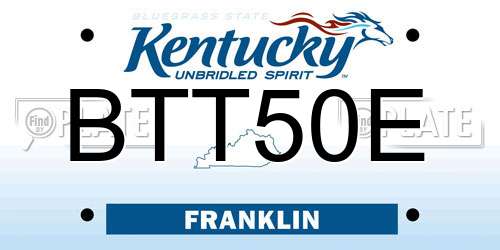 BTT50E Kentucky License Plate