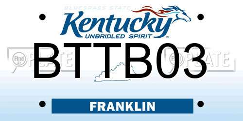 BTTB03 Kentucky License Plate