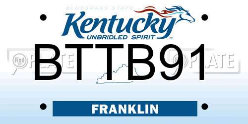 BTTB91 Kentucky License Plate