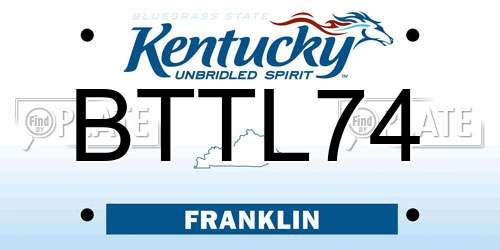 BTTL74 Kentucky License Plate