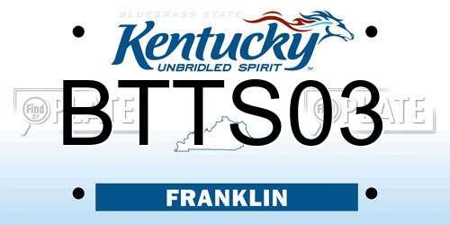 BTTS03 Kentucky License Plate