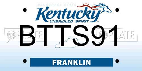 BTTS91 Kentucky License Plate