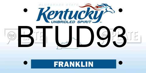 BTUD93 Kentucky License Plate